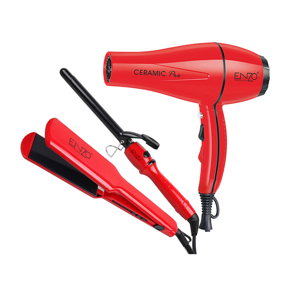 ست سه تیکه ی سشوار، فرکننده و اتو مو مدل EN-6309