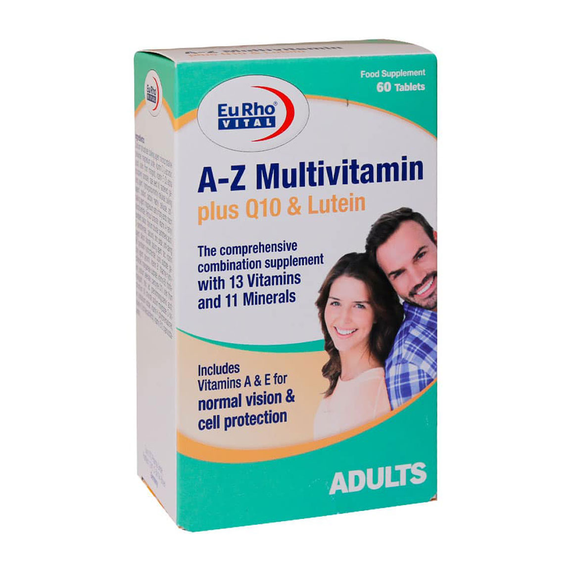قرص مولتی ویتامین A-Z پلاس کیوتن و لوتئین بسته 60 عددی