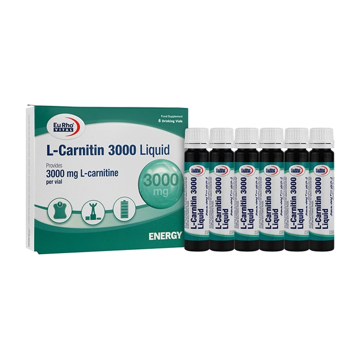 ویال خوراکی ال کارنیتین 3000 میلی گرم با طعم پرتقال بسته 6 عددی