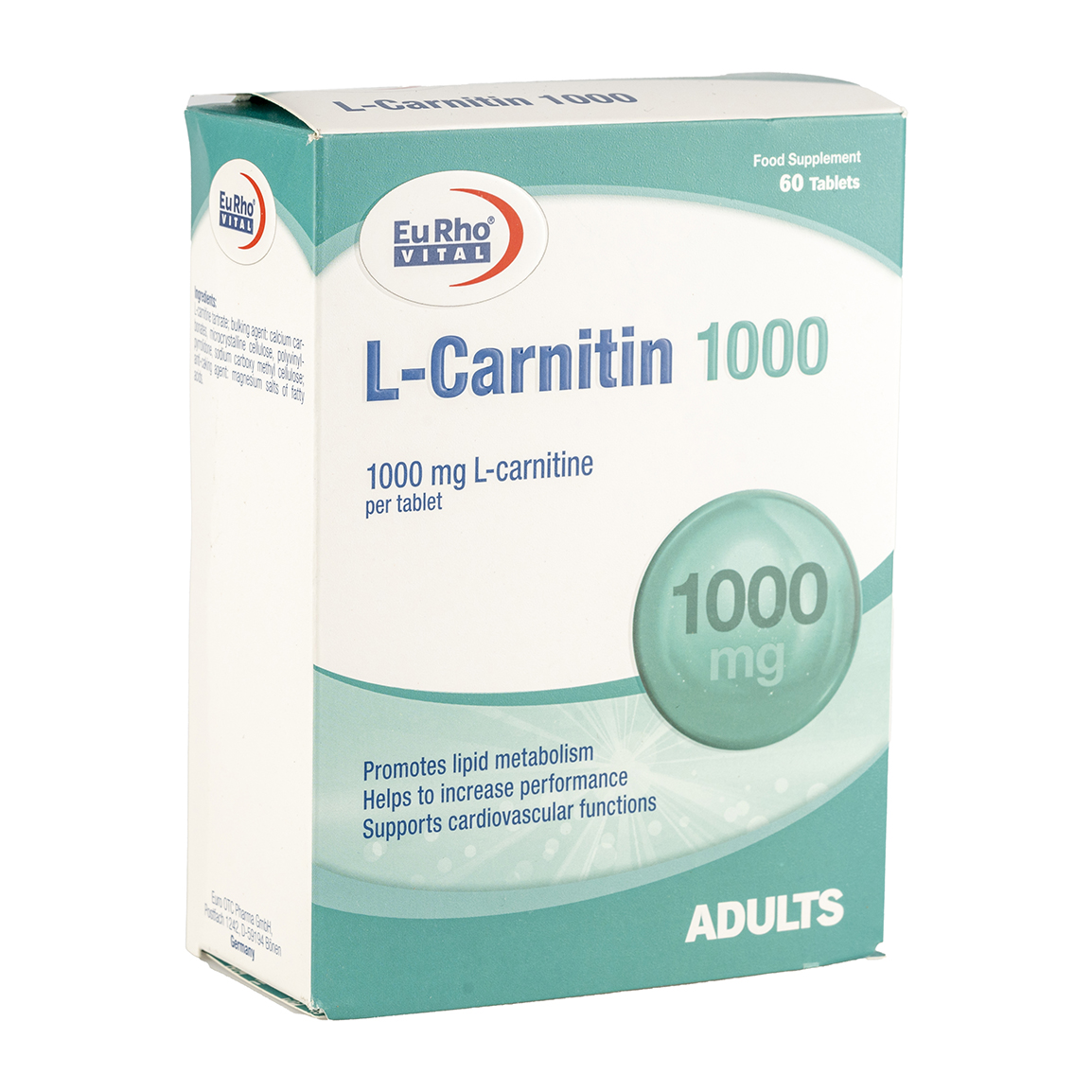 قرص ال کارنیتین 1000 میلی گرم بسته 60 عددی