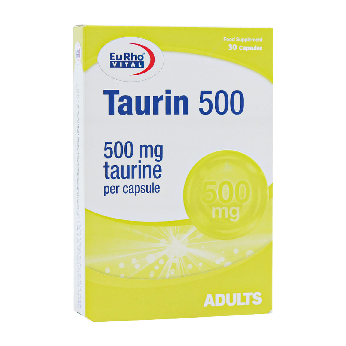 کپسول تائورین 500 میلی گرم بسته 30 عددی