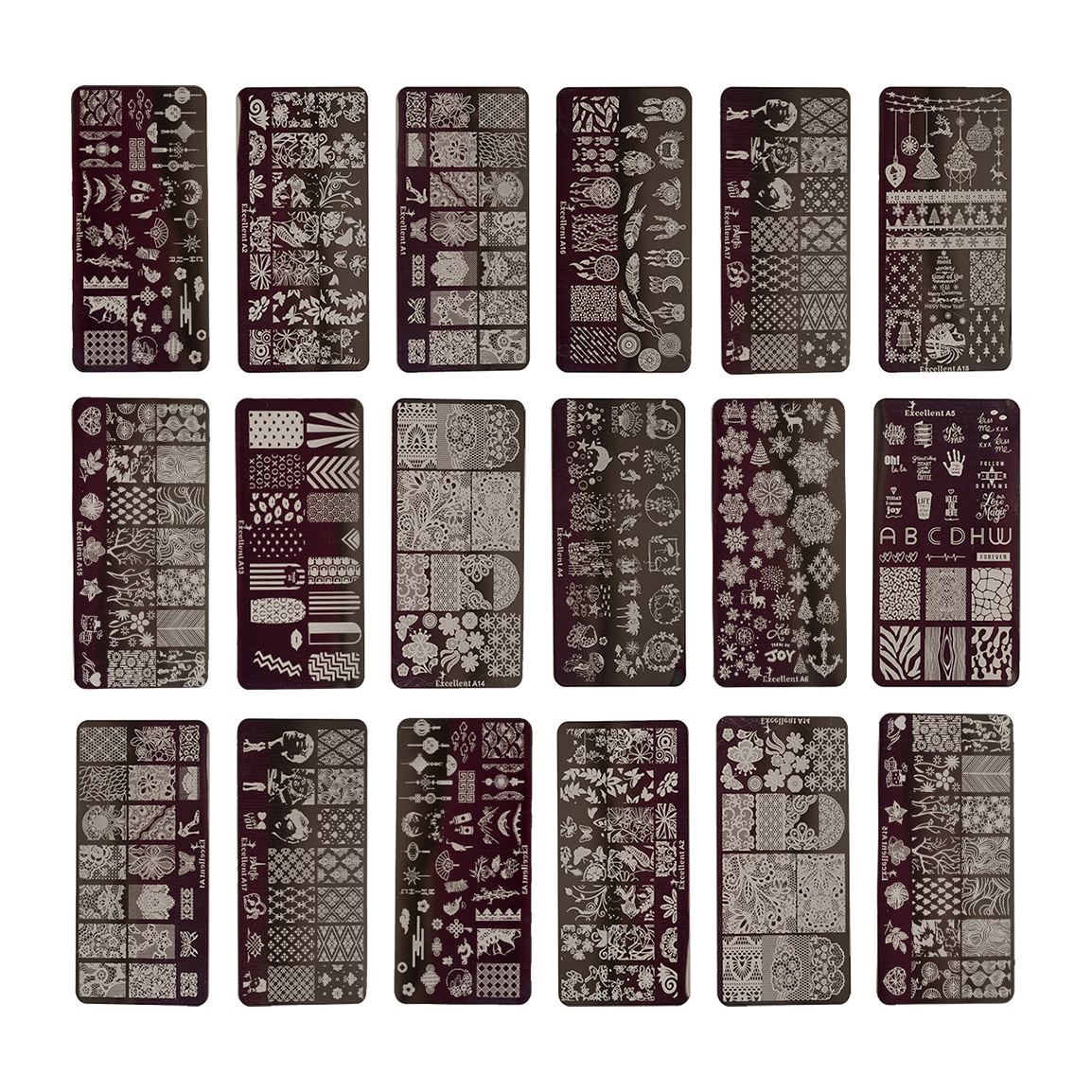 پک 18 عددی شابلون ناخن