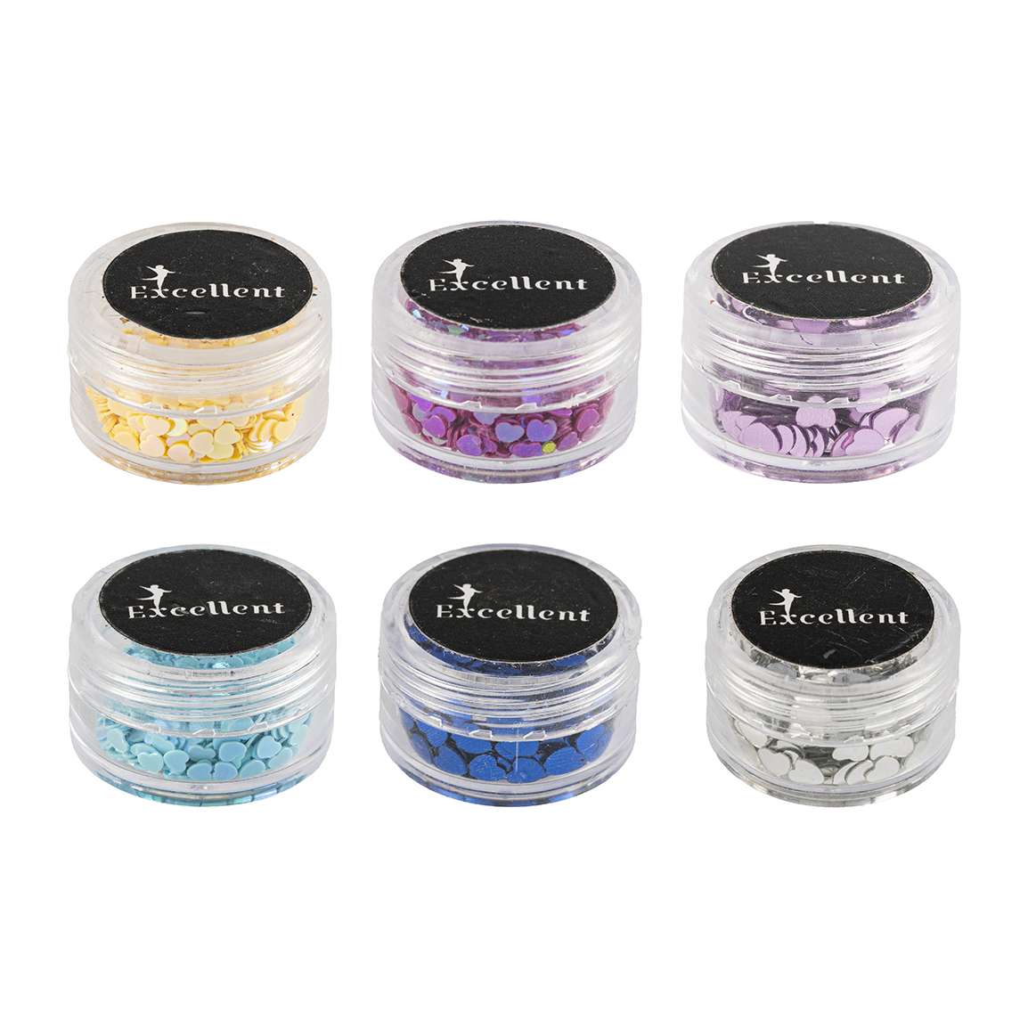 دیزاین ناخن مدل قلب  بسته 6 عددی با ارسال رنگ رندوم