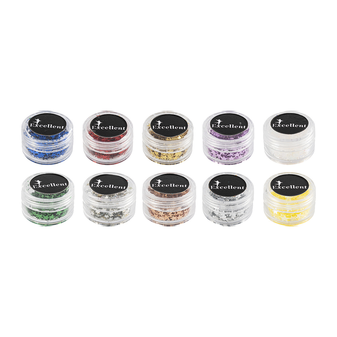 دیزاین ناخن مدل ستاره  بسته 10 عددی با ارسال رنگ رندوم