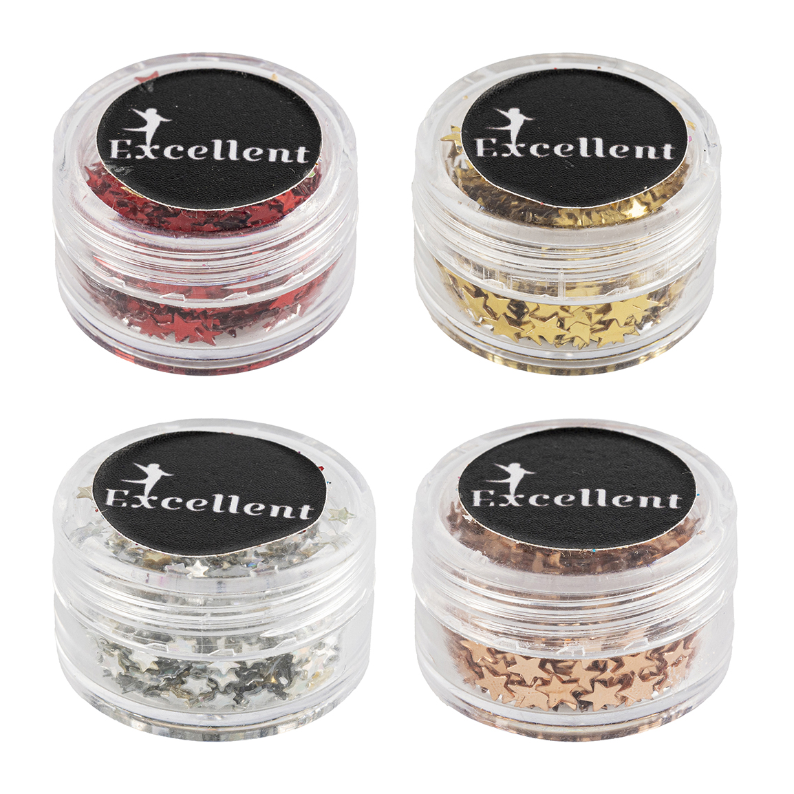 دیزاین ناخن مدل ستاره  بسته 4 عددی با ارسال رنگ رندوم