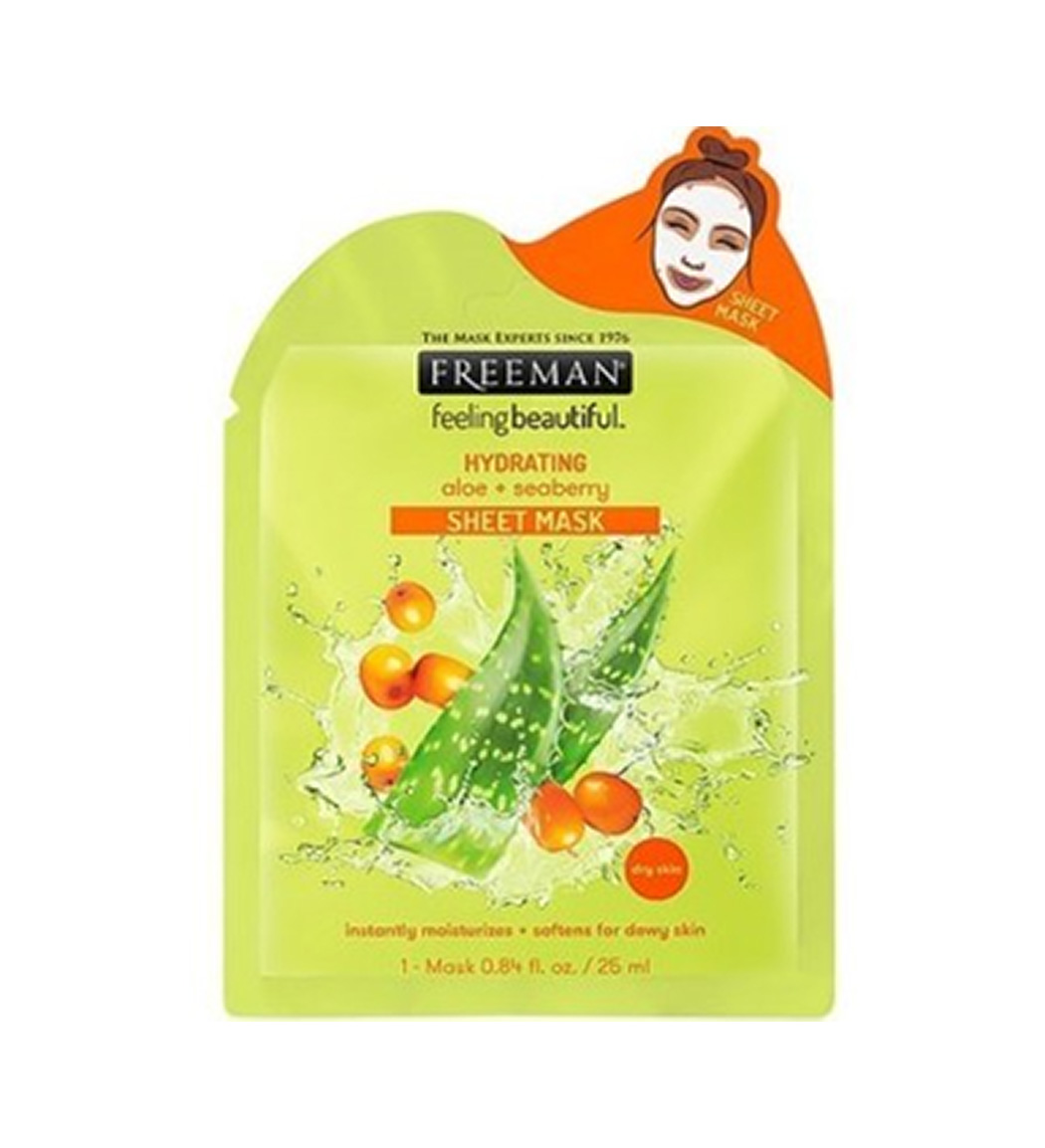 ماسک ورقه ای آبرسان صورت آلوئه ورا و سنجد تلخ حجم 25 میلی لیتر