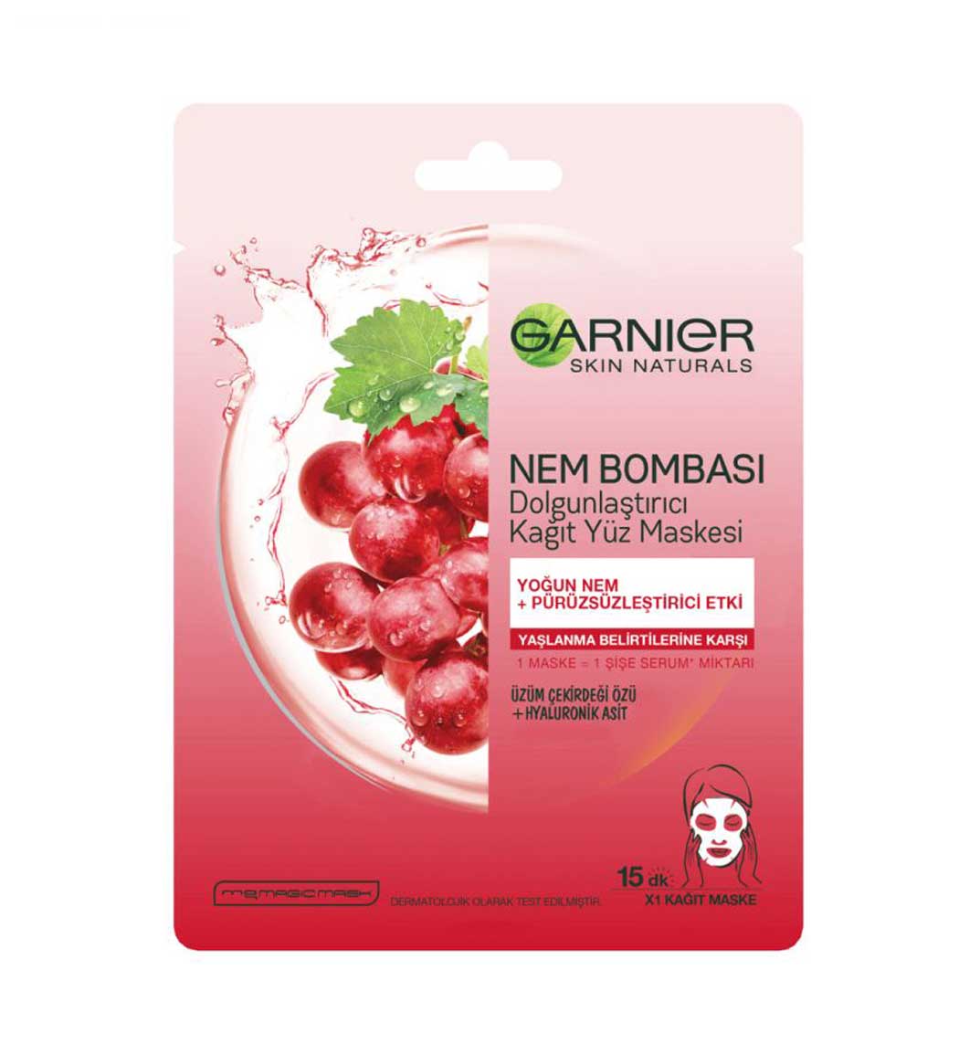 ماسک ورقه ای بمب آبرسان و ضد پیری حاوی عصاره هسته انگور تک عددی