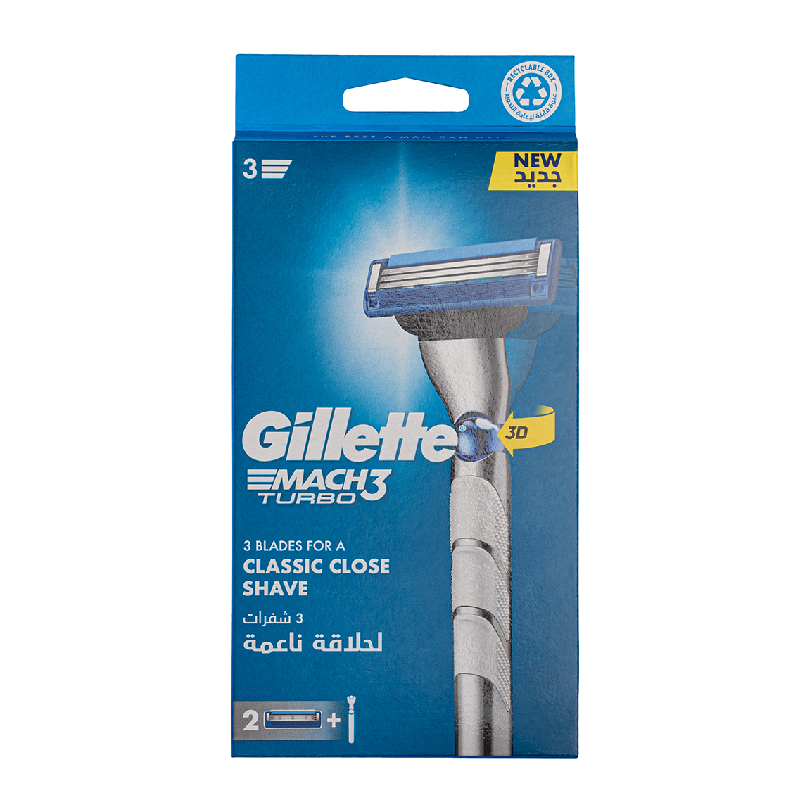 خود تراش مدل Mach 3 Turbo همراه با 2 یدک