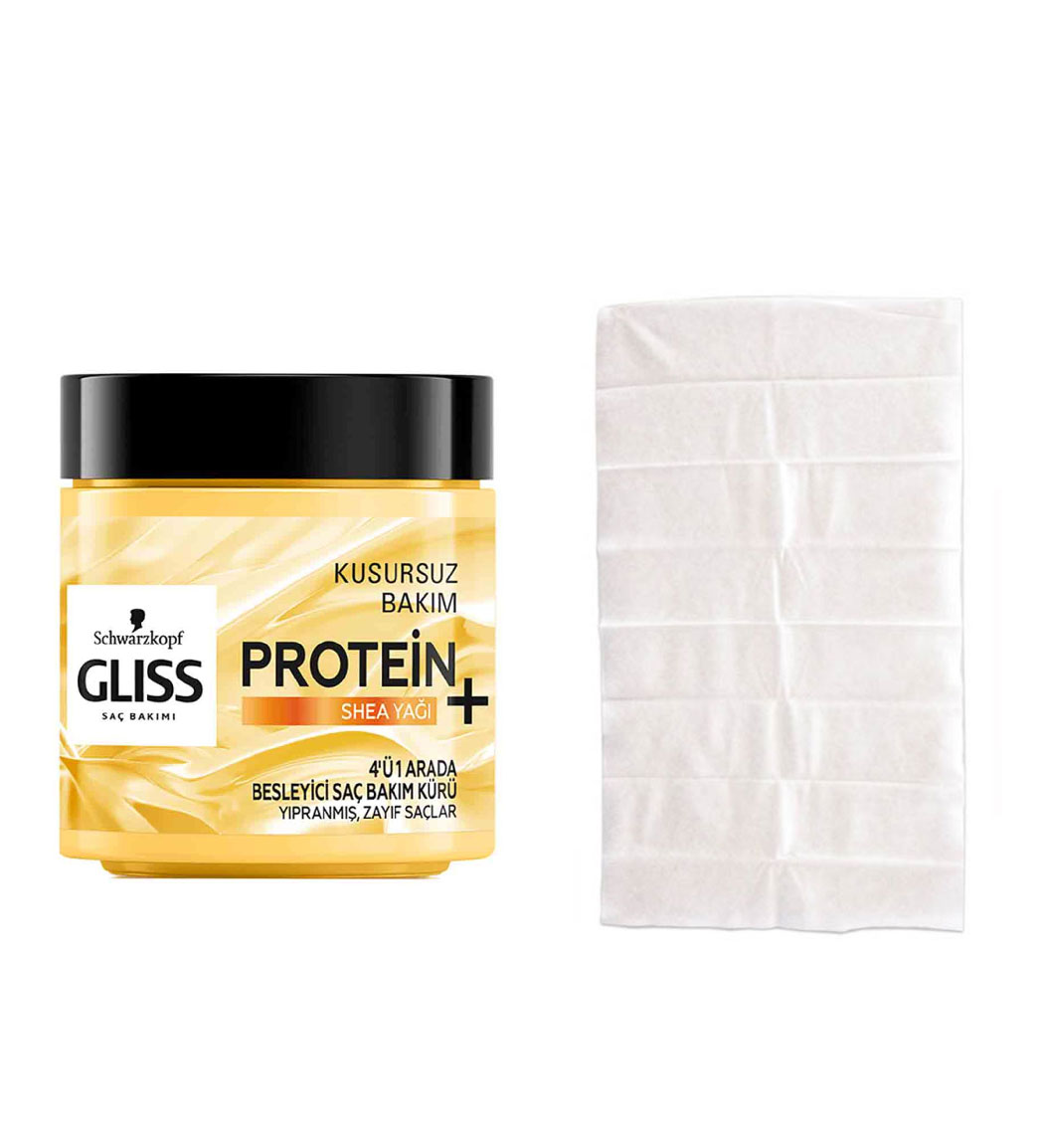 حوله هدیه به همراه ماسک مو تغذیه کننده حاوی پروتئین و شی باتر حجم 400 میل