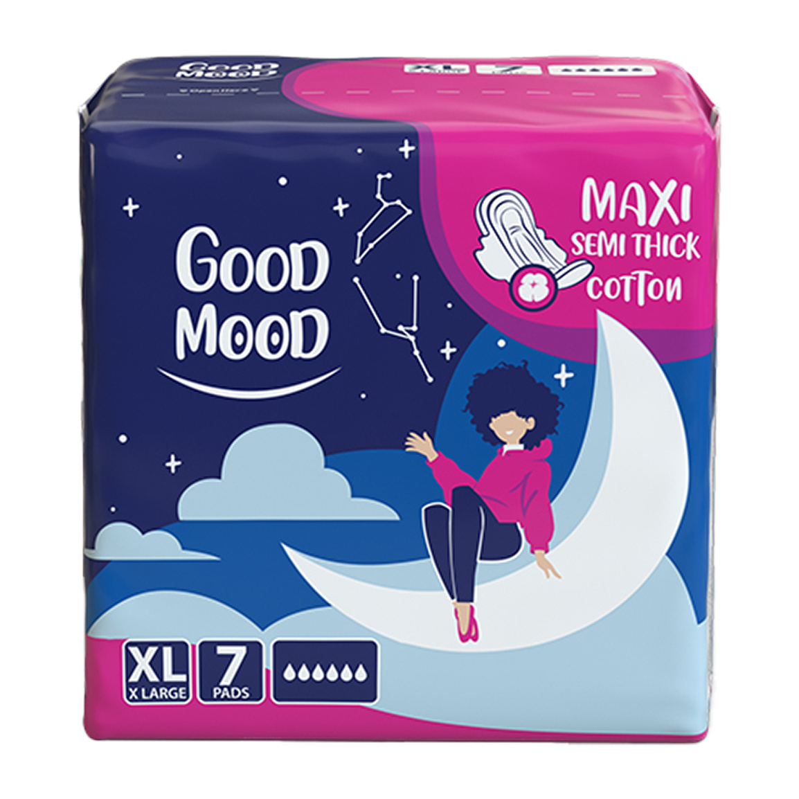 نوار بهداشتی مکسی نیمه ضخیم پنبه ای سایز خیلی بزرگ بسته 7 عددی