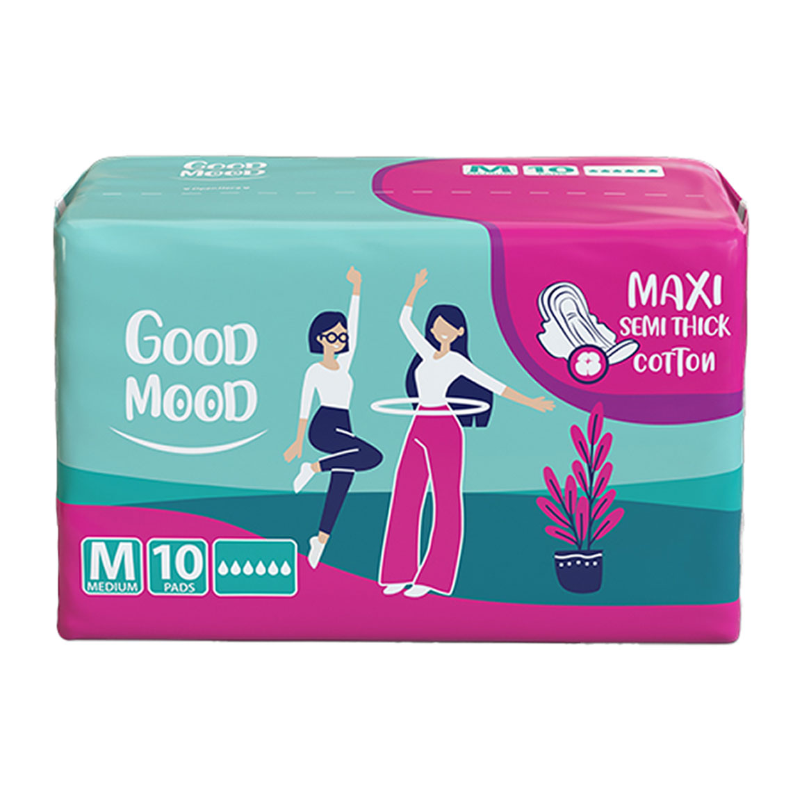 نوار بهداشتی مکسی نیمه ضخیم سایز متوسط 10 عددی