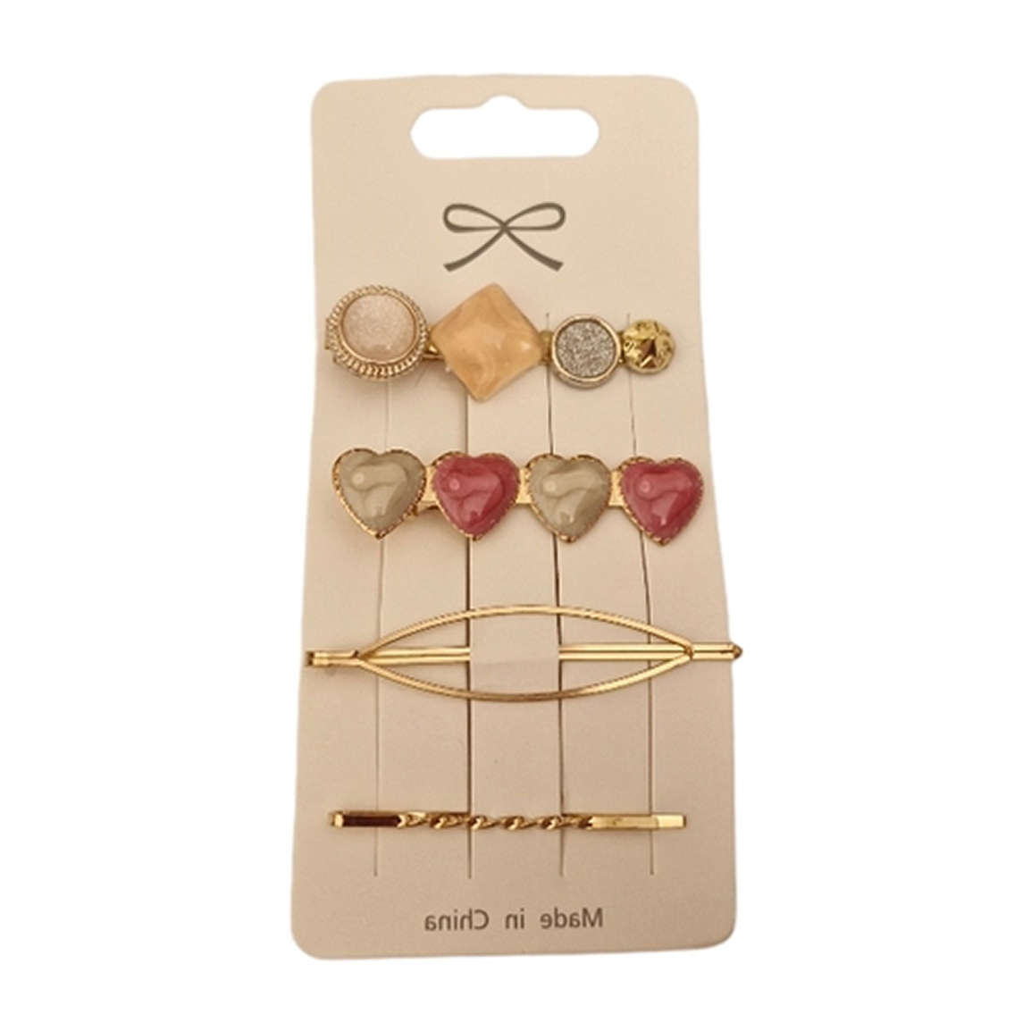 گیره مو زنانه طرح صدفی کد 55 بسته 4 عددی