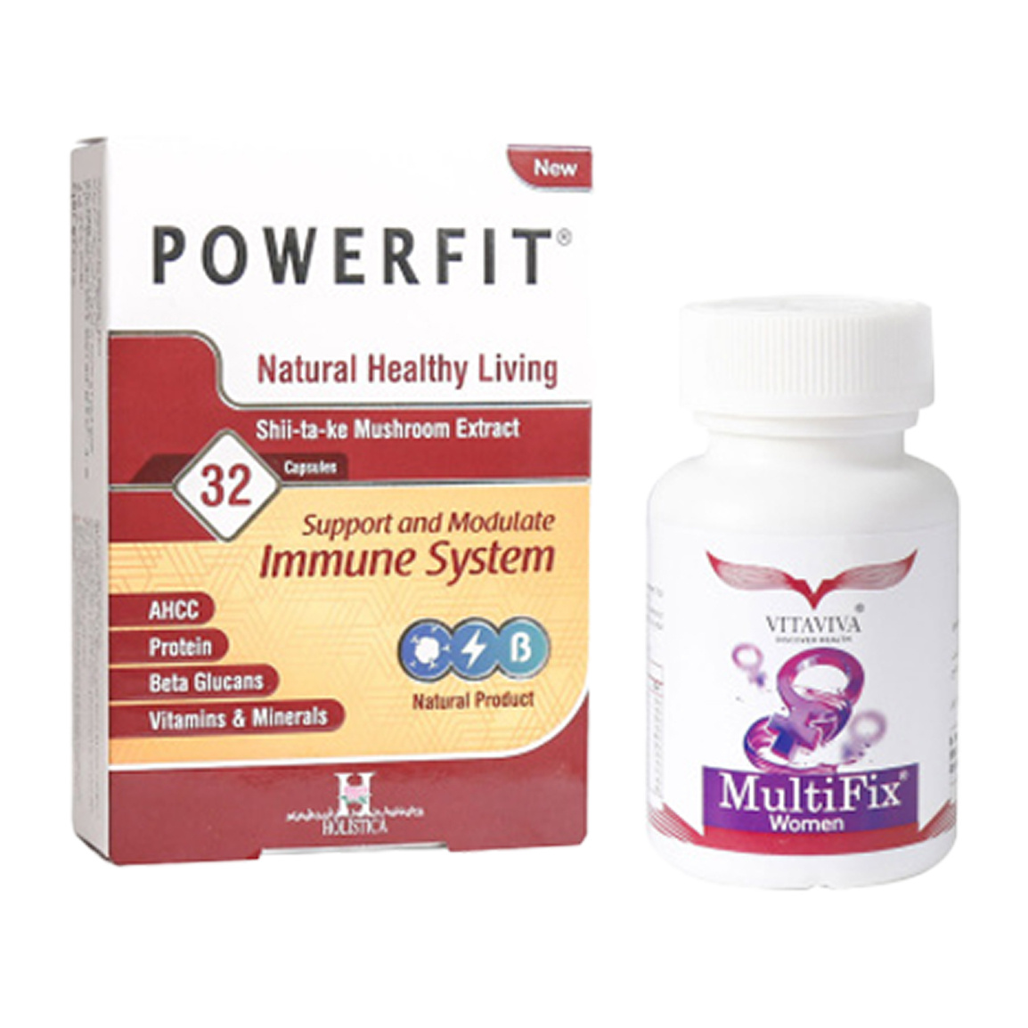 پک دو عددی قرص ویتاویوا مدل Multifix مناسب بانوان بسته 60 عددی و کپسول پاور فیت بسته 32 عددی