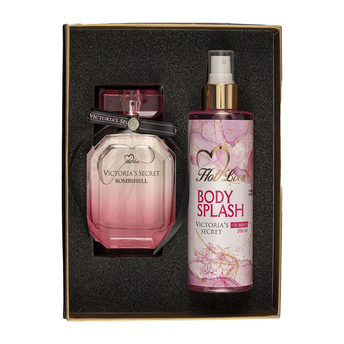 پک 2 عددی ادوپرفیوم زنانه مدل Victoria Secret Bombshell و بادی اسپلش زنانه مدل Victorias Secret