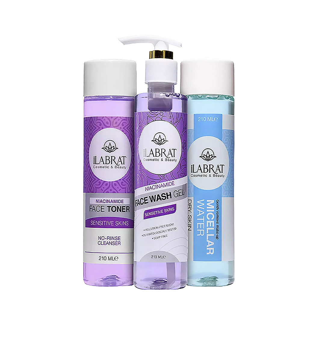 روتین 3 عددی شستشو صورت مدل پوست حساس