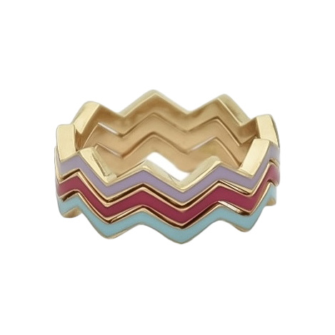 انگشتر طلا 18 عیار زیگزاگ میناکاری