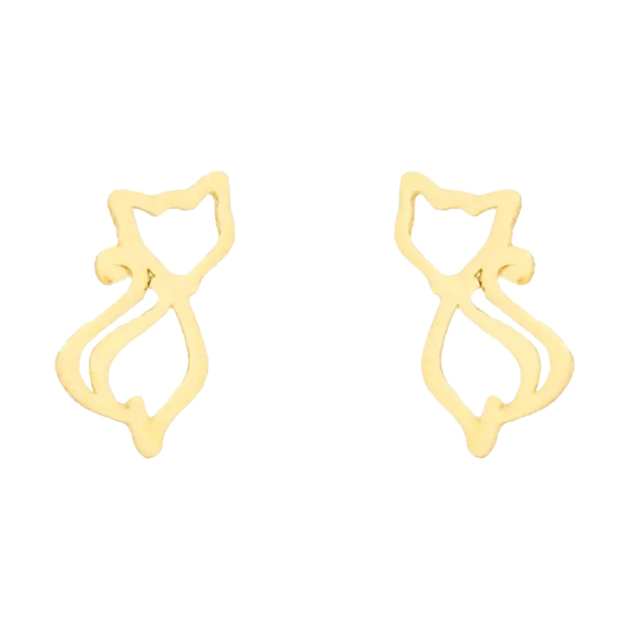 گوشواره طلا 18 عیار مدل گربه