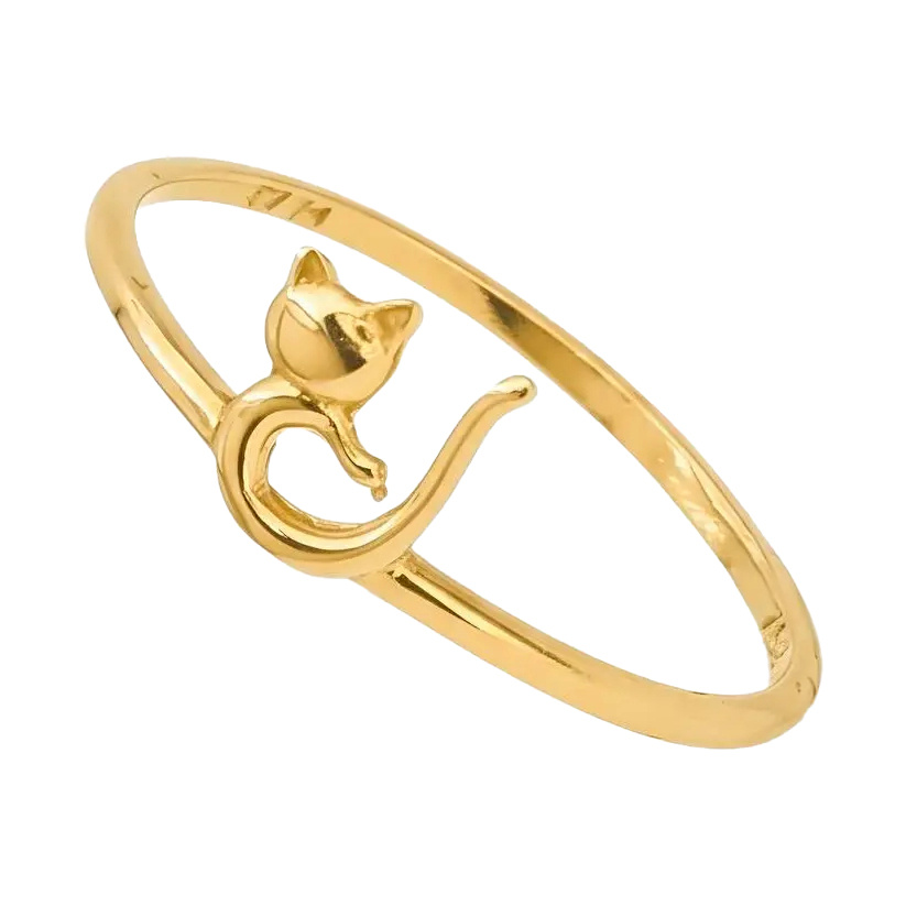 انگشتر طلا 18 عیار مدل گربه