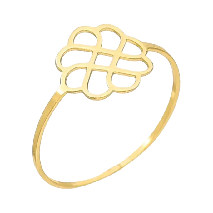 انگشتر طلا 18 عیار مدل گل هندسی