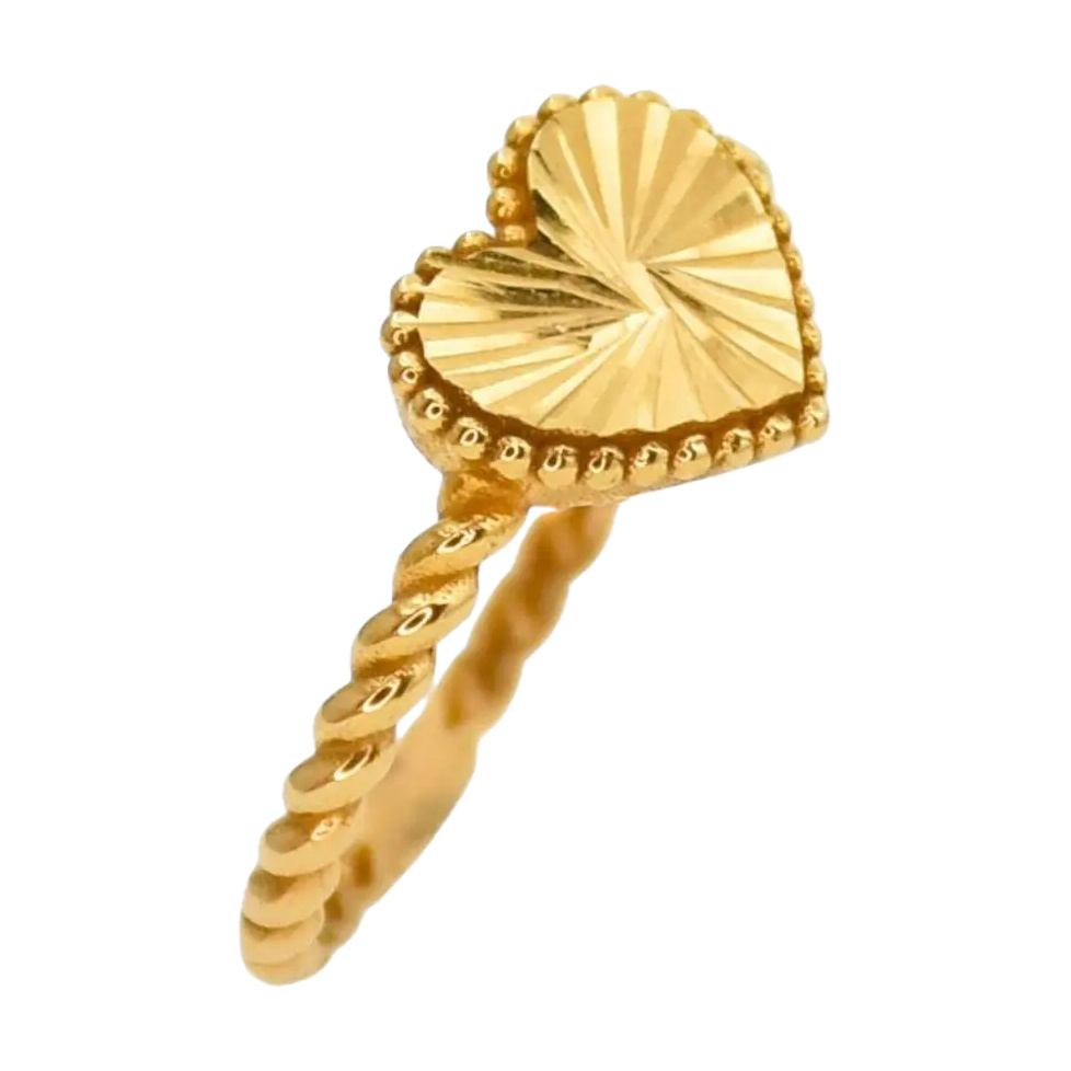 انگشتر طلا 18 عیار مدل مینیمال قلب تراش A