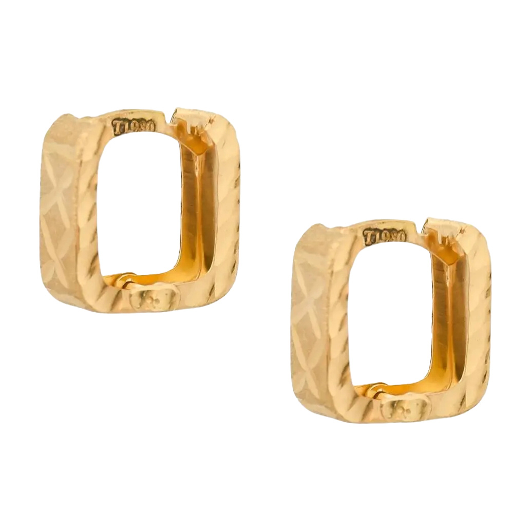 گوشواره طلا 18 عیار مدل تراش پلاس مربع x