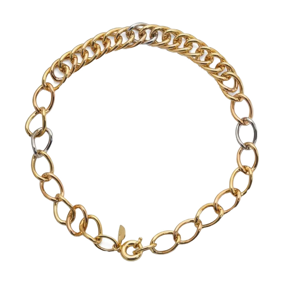 دستبند طلا 18 عیار مدل گلو زرین