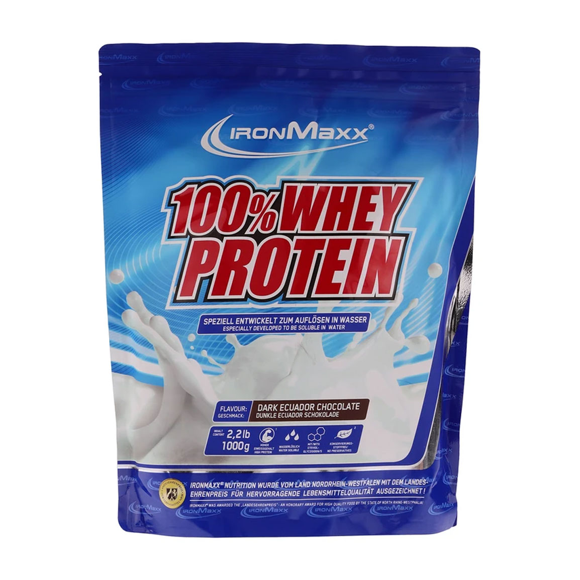 پودر پروتئین وی صد در صد با طعم شکلات تلخ اکوادور وزن 1000 گرم