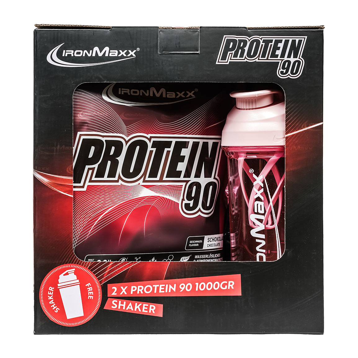 پودر پروتئین وی 90 با طعم شکلات وزن 1000 گرم به همراه شیکر هدیه