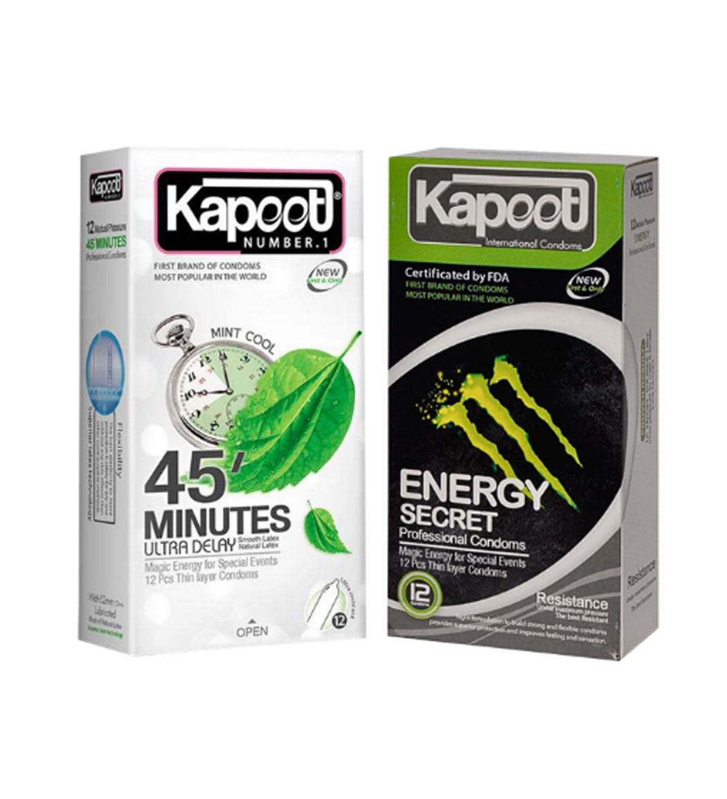 پک دو عددی کاندوم Minutes 45 به همراه کاندوم energy secret