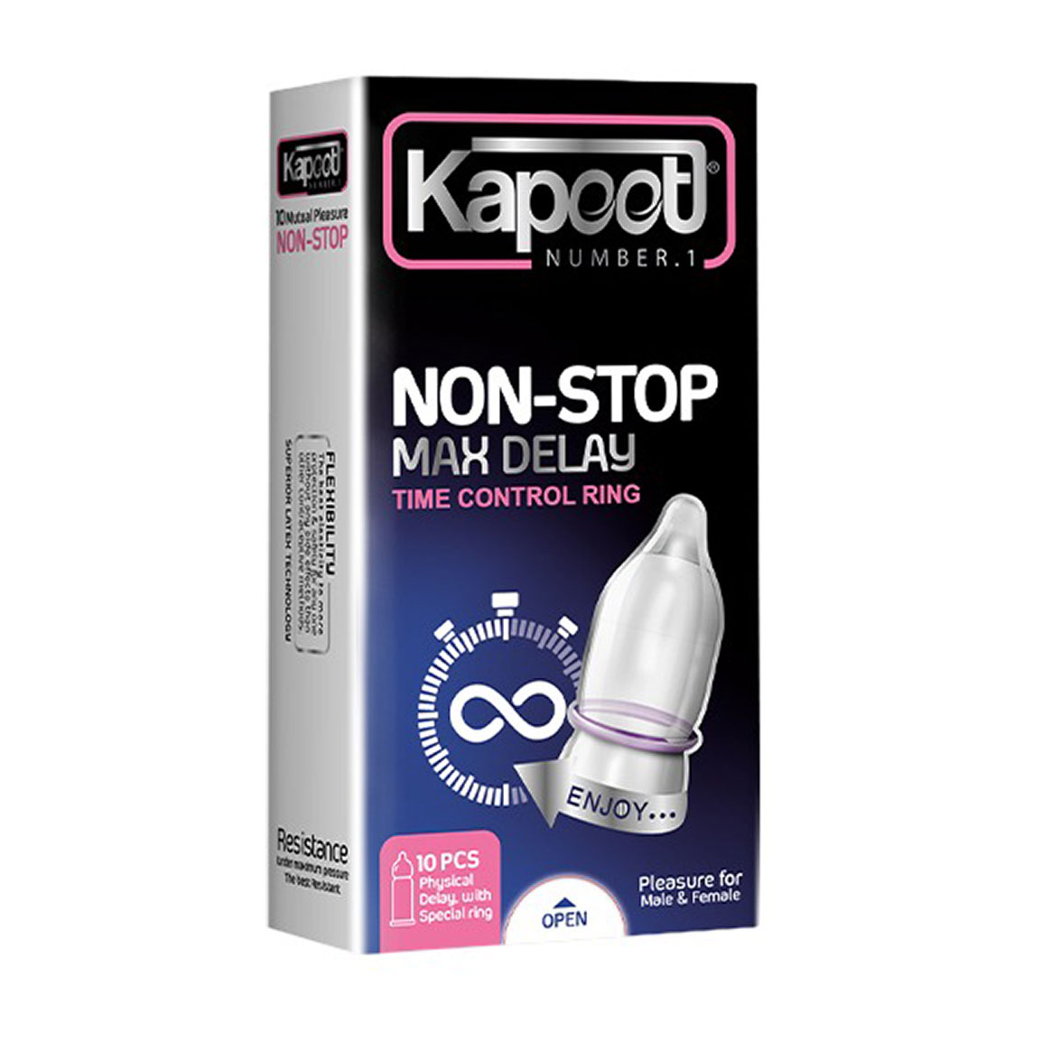 کاندوم کاپوت مدل non-stop بسته 10 عددی