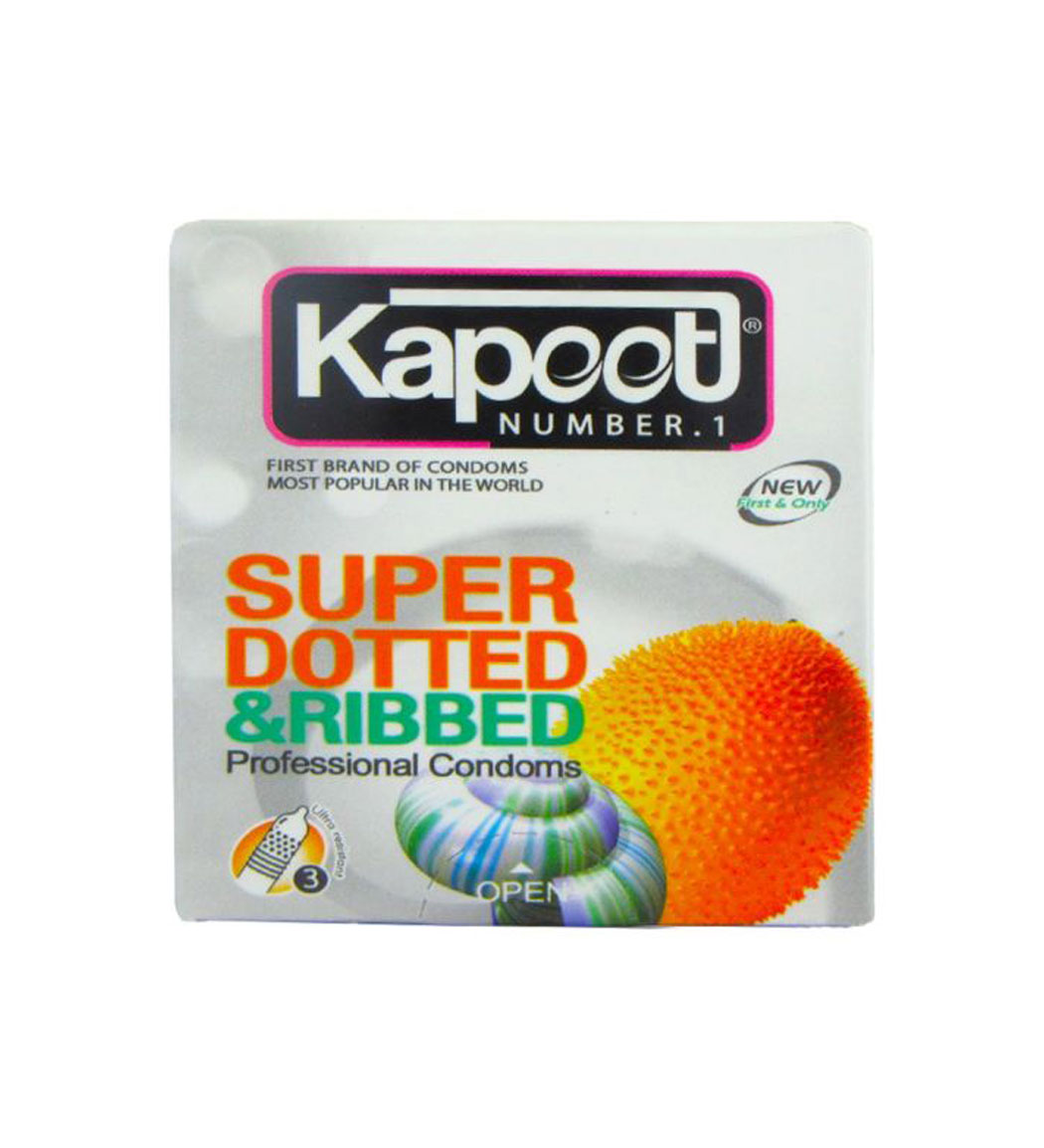 کاندوم مدل Super Dotted And Ribbed بسته 3 عددی