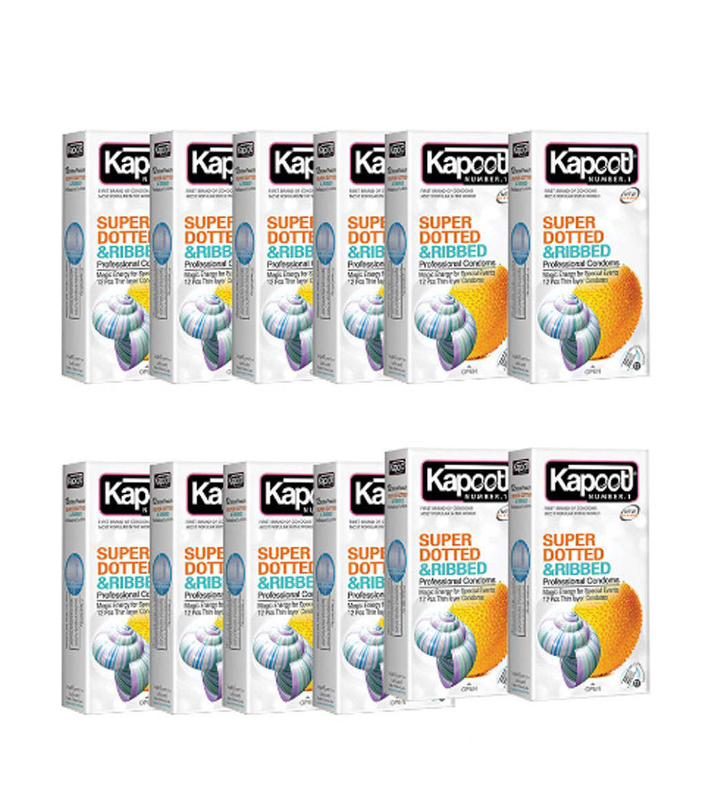 کاندوم مدل Supper dotted پک 12 عددی