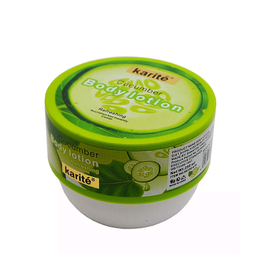 لوسیون شاداب کننده پوست بدن کاسه ای حاوی عصاره خیار 250میل