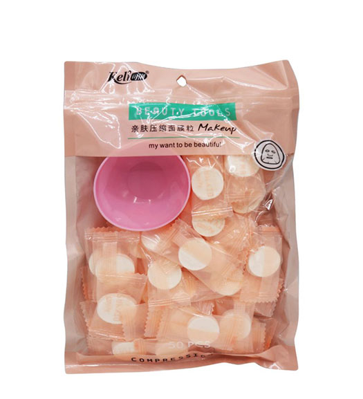 قرص ماسک فشرده ورقه ای 50 عددی به همراه ظرف پلاستیکی