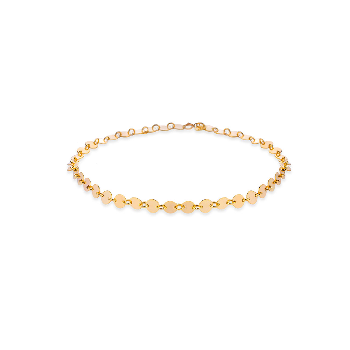 دستبند زنجیر طلا 18 عیار زنانه مدل سکه ای کد BM321