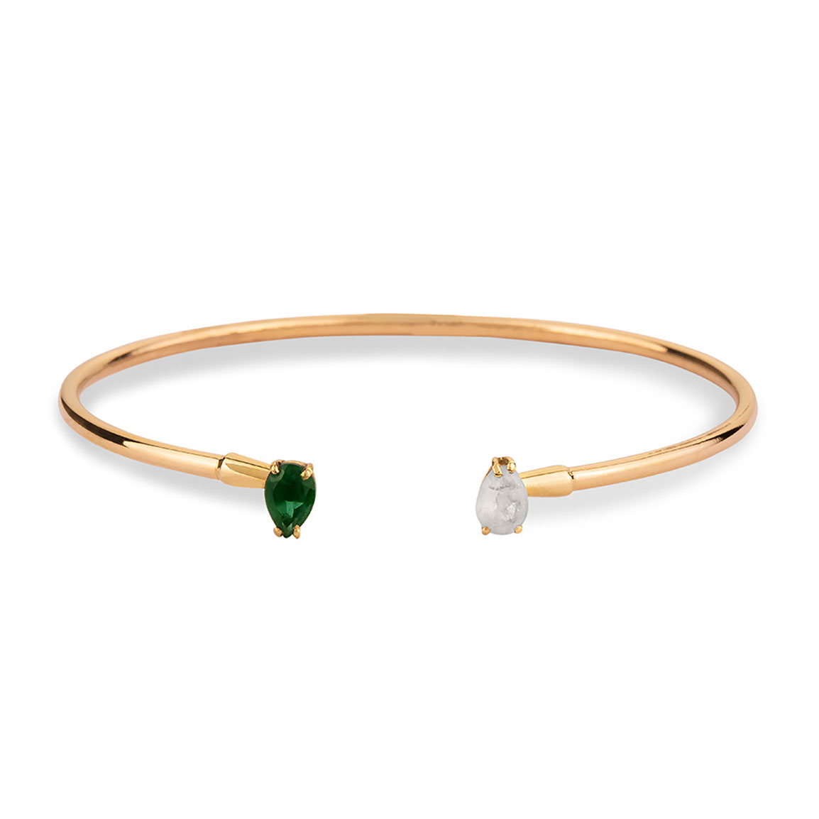 النگو طلا 18 عیار زنانه مدل فلکسی دو سر اشک کد BM415