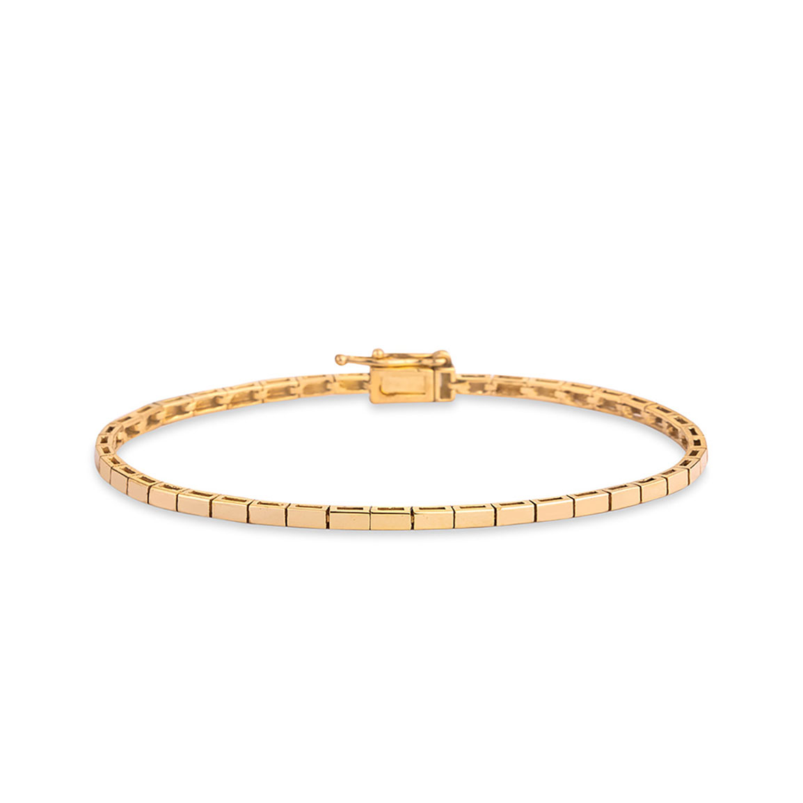 دستبند زنجیر  طلا 18 عیار زنانه مدل تنیسی مستطیل کد BM348