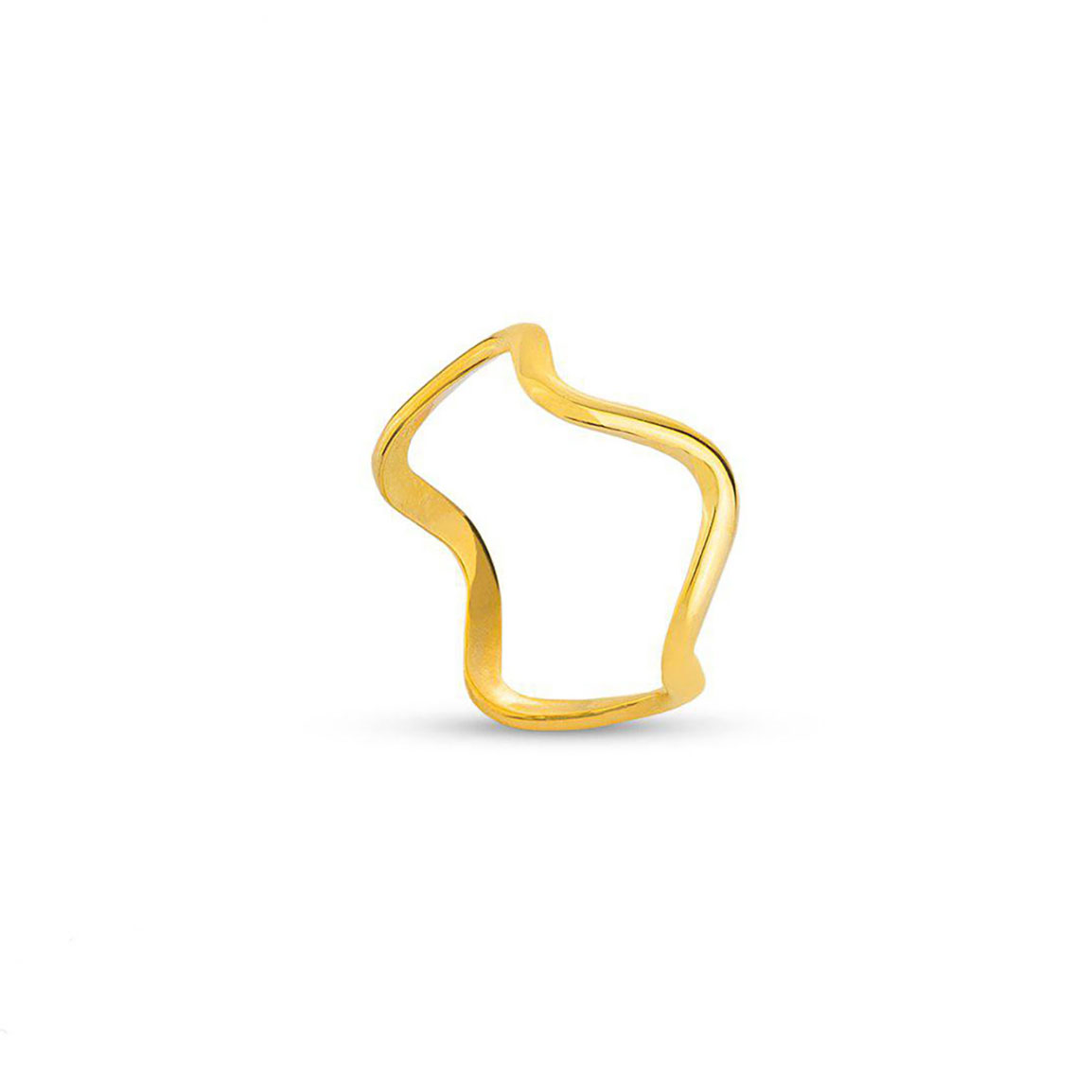 انگشتر طلا 18 عیار زنانه مدل موج سایز 54 کد RM317