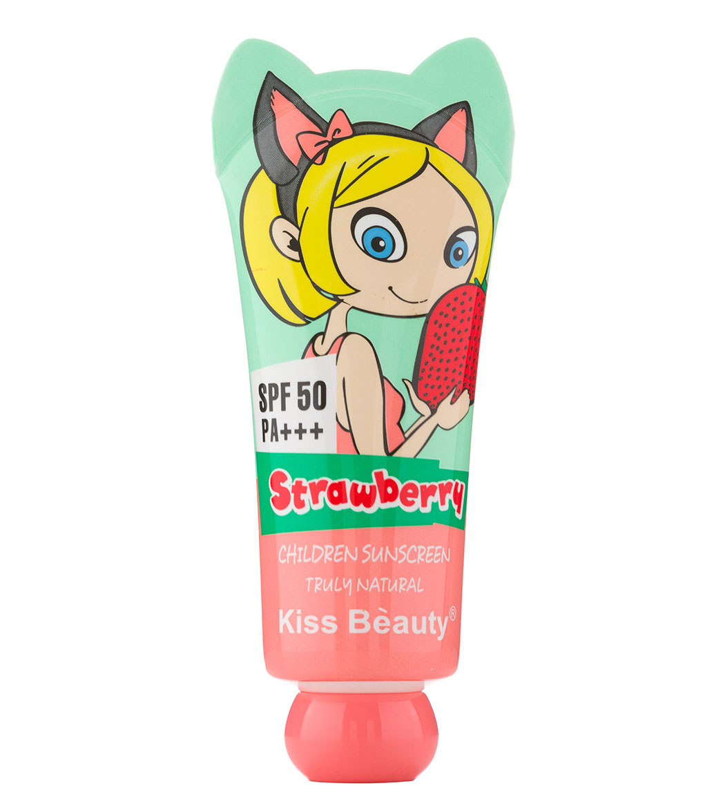 ضد آفتاب بی رنگ کودک دارای SPF50 حاوی عصاره توت فرنگی حجم 70 میل