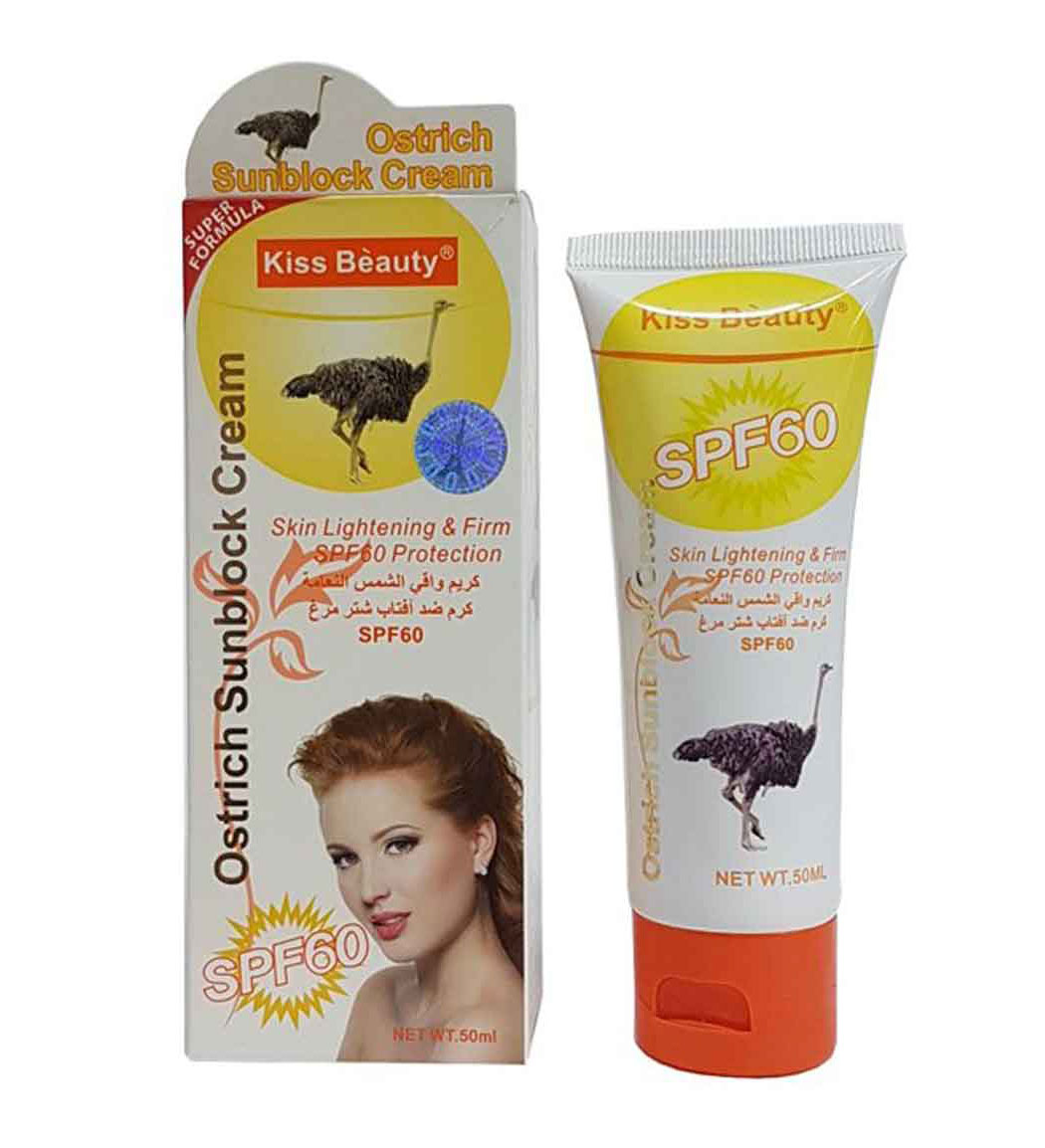 ضد آفتاب حاوی عصاره پوست شترمرغ SPF60 حجم 50میل