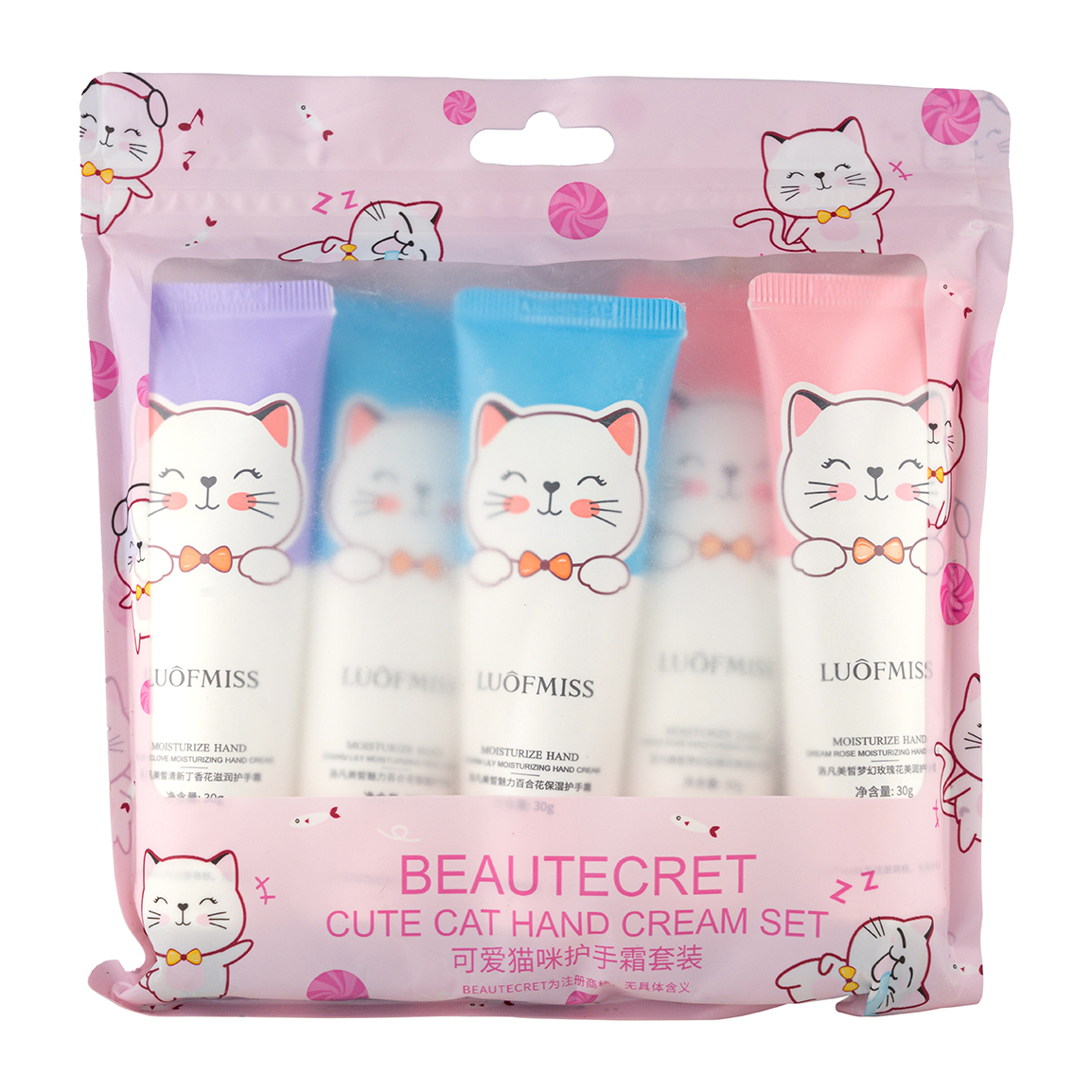 کرم مرطوب کننده دست مدل گربه ناز حجم 30 میلی لیتر مجموعه 5 عددی