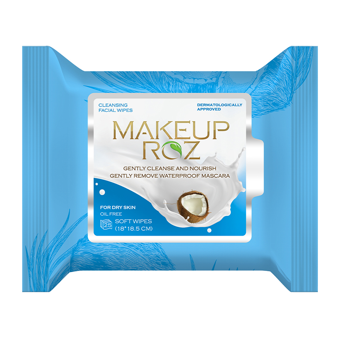 دستمال مرطوب آرایش پاک کن حاوی عصاره نارگیل مناسب پوست های خشک بسته 25 عددی