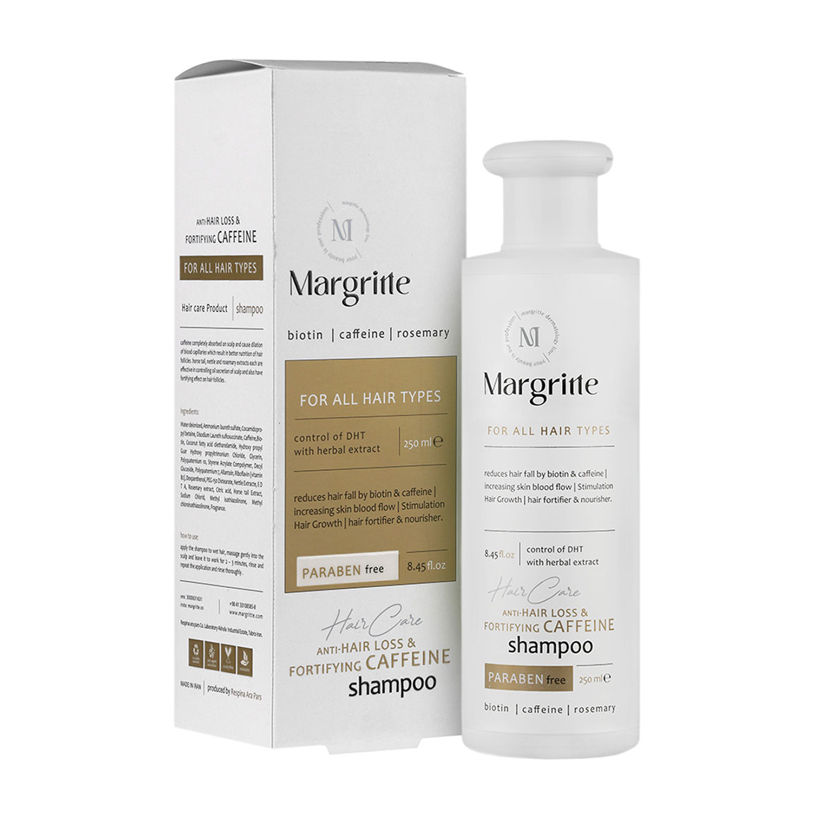 شامپو تقویتی و ضد ریزش کافئین مناسب انواع مو حجم 250 میلی لیتر