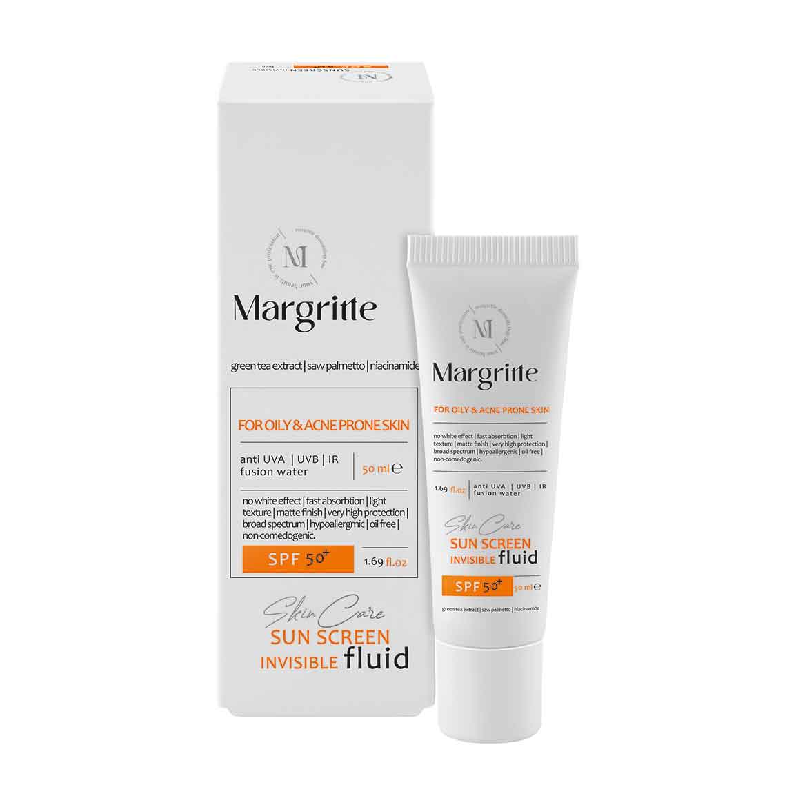 فلوئید ضد آفتاب بی رنگ با SPF50 مناسب پوست چرب و مستعد آکنه حجم 50 میلی لیتر