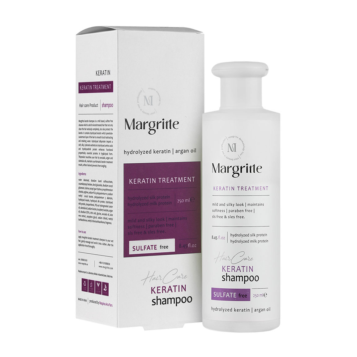شامپو کراتینه مناسب مو کراتین شده حجم 250 میلی لیتر