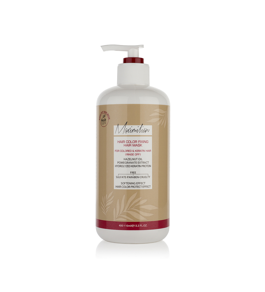 ماسک مو داخل حمام مدل تثبیت کننده رنگ مناسب مو رنگ شده و کراتیه حجم 400 میلی لیتر