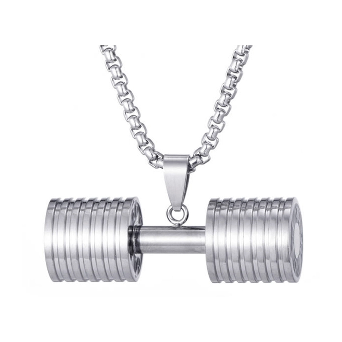 گردنبند مردانه طرح دمبل کد 4443