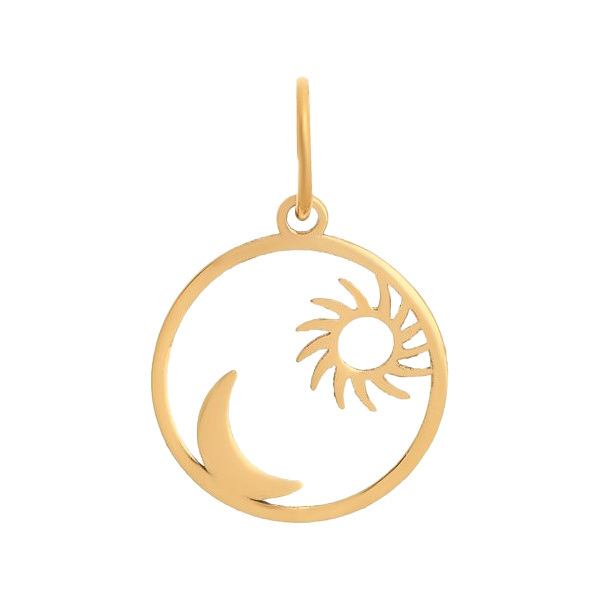 پلاک طلا 18عیار مدل  ماه و خورشید