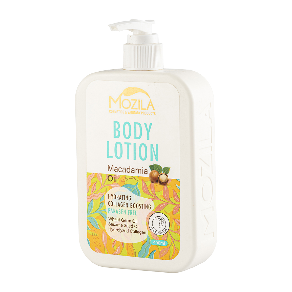 لوسیون آبرسان بدن حاوی هیالورونیک اسید و روغن ماکادمیا حجم 400 میلی لیتر
