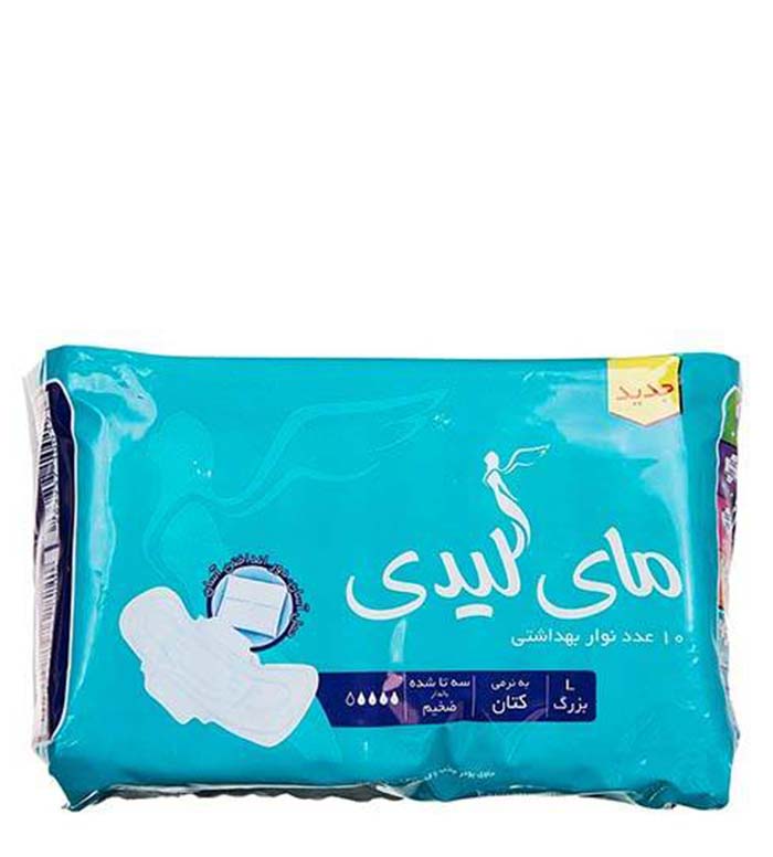 نوار بهداشتی بالدار کتان بزرگ 10 عددی